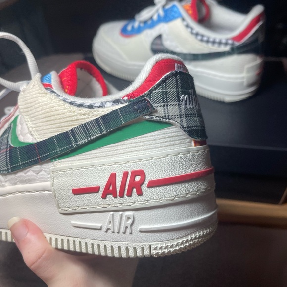 Nike Air Force 1 Shadow Sail Green and University Blue Multicolor - Picture 10 of 15